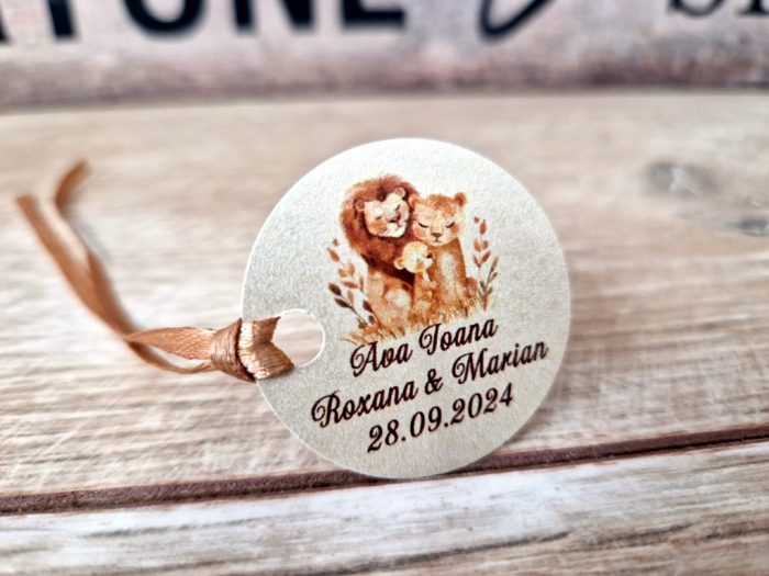 Eticheta rotunda B10 Lion Family  (3.8 cm) [3]