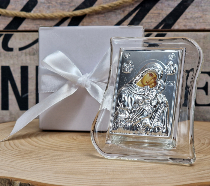 Iconita Maica Domnului pe suport de sticla transparent [4]