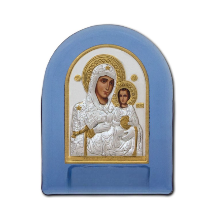 Icoana metal pe suport de sticla BLUE [4]