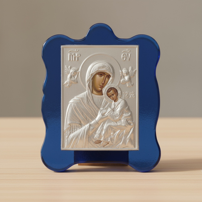 Icoana metal pe suport de sticla BLUE [2]