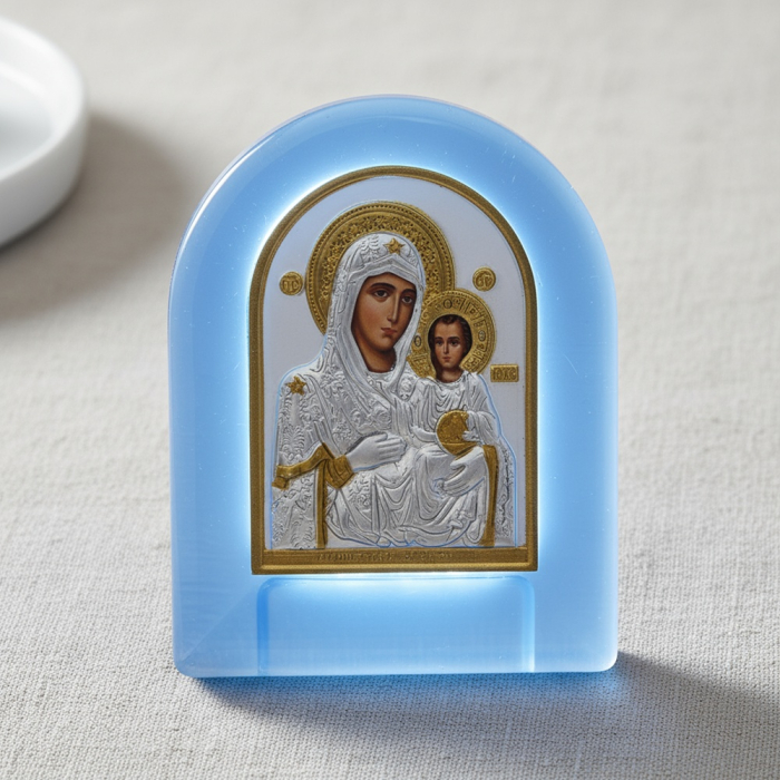 Icoana metal pe suport de sticla BLUE [3]