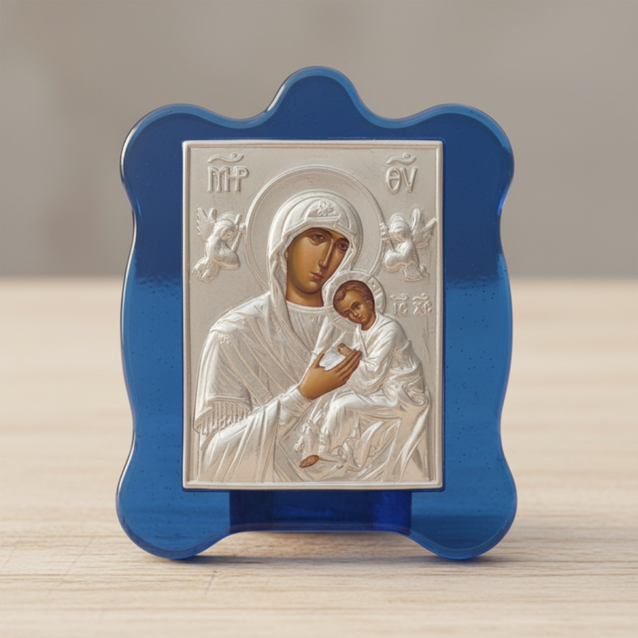 Icoana metal pe suport de sticla BLUE [3]