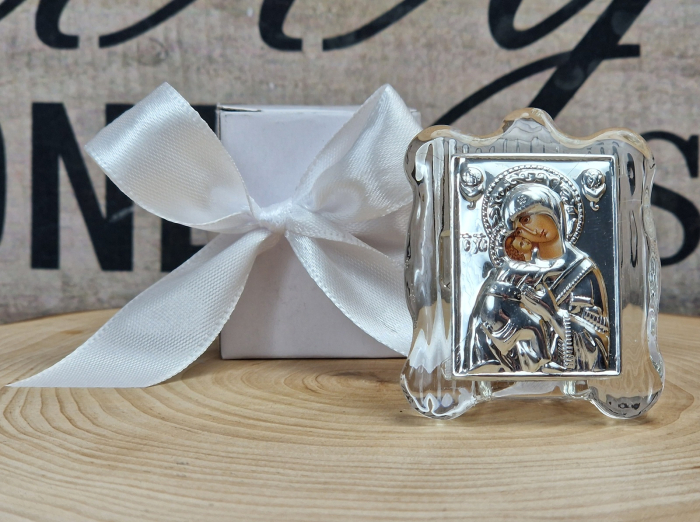 Iconita Maica Domnului pe suport de sticla TRANSPARENT [4]