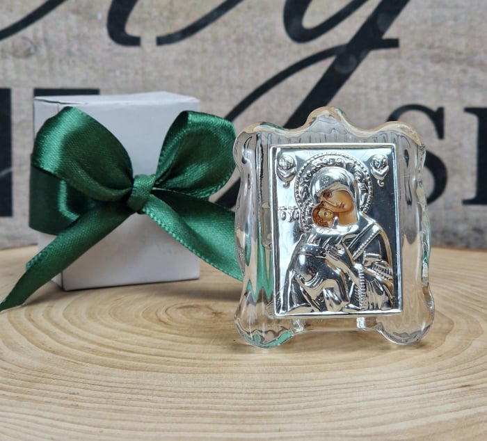 Iconita Maica Domnului pe suport de sticla TRANSPARENT [5]