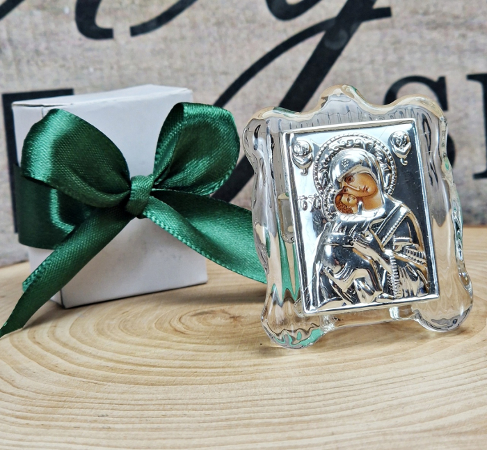 Iconita Maica Domnului pe suport de sticla TRANSPARENT [7]