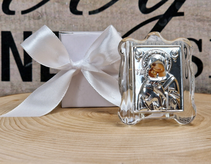 Iconita Maica Domnului pe suport de sticla TRANSPARENT [3]