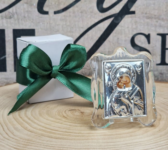 Iconita Maica Domnului pe suport de sticla TRANSPARENT [9]