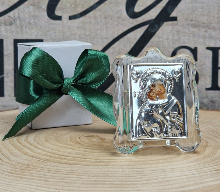 Iconita Maica Domnului pe suport de sticla TRANSPARENT [6]