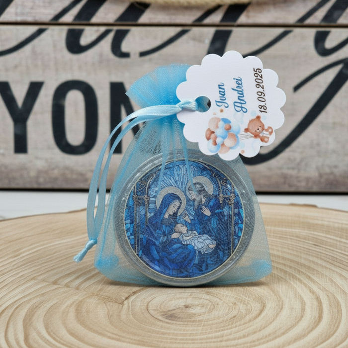 Iconita magnetica 3.8 cm PM2 in saculet BLUE [9]