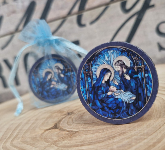 Iconita magnetica 3.8 cm PM2 in saculet BLUE [3]