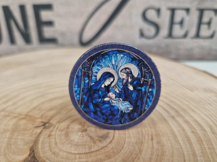 Iconita magnetica 3.8 cm PM2 in saculet BLUE [7]