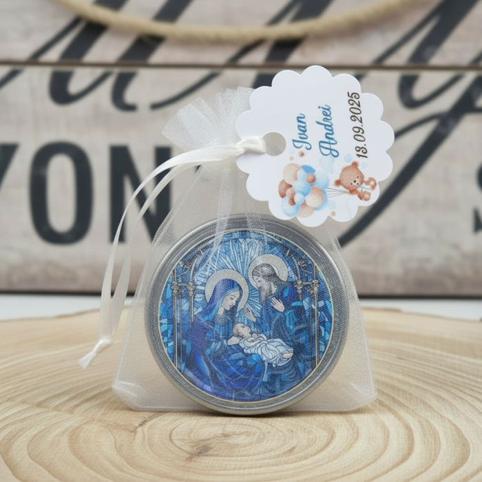 Iconita magnetica 3.8 cm PM2 in saculet ALB [5]