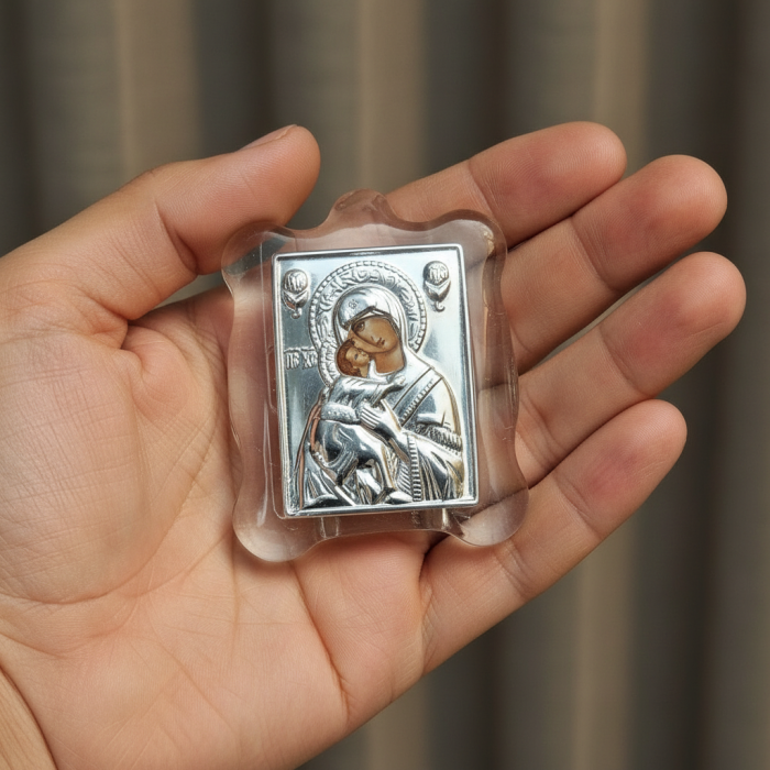 Iconita Maica Domnului pe suport de sticla TRANSPARENT [10]