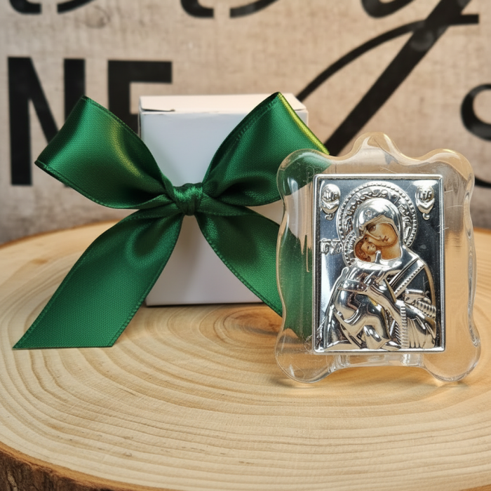 Iconita Maica Domnului pe suport de sticla TRANSPARENT [3]