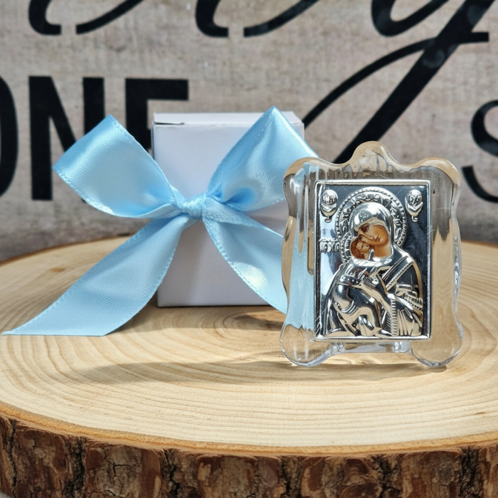 Iconita Maica Domnului pe suport de sticla TRANSPARENT [5]