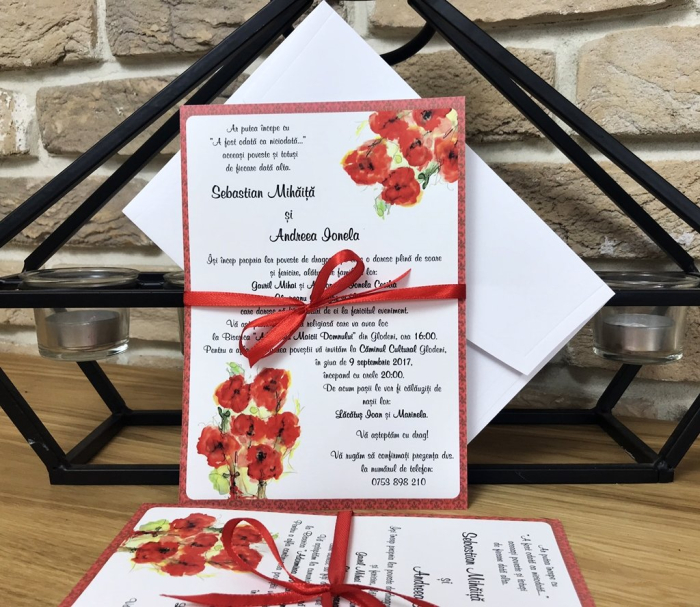 Invitatie acuarela cu maci [3]