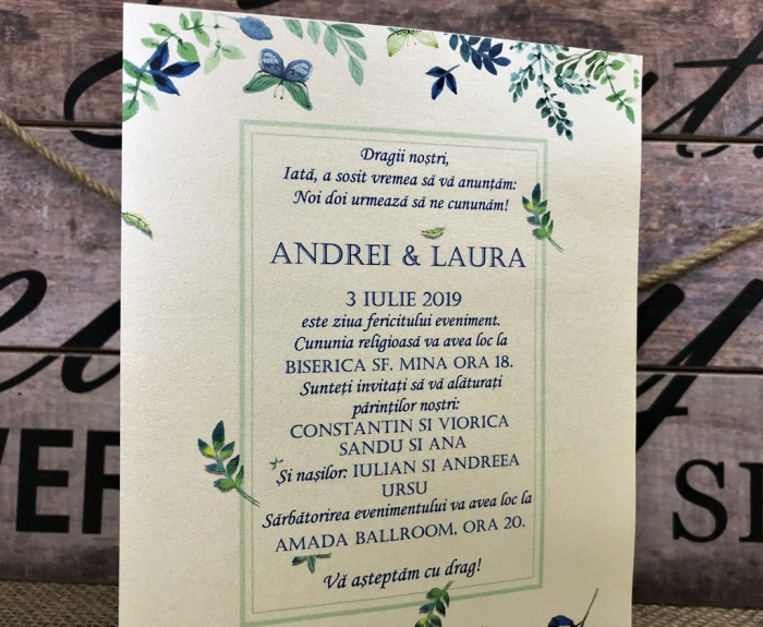 Invitatie Back to Nature (crem sidefat) [3]