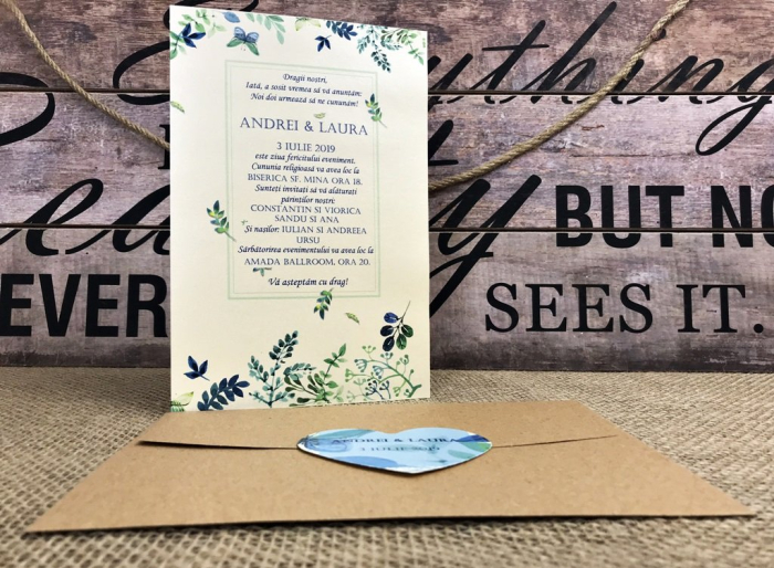 Invitatie Back to Nature (crem sidefat) [2]