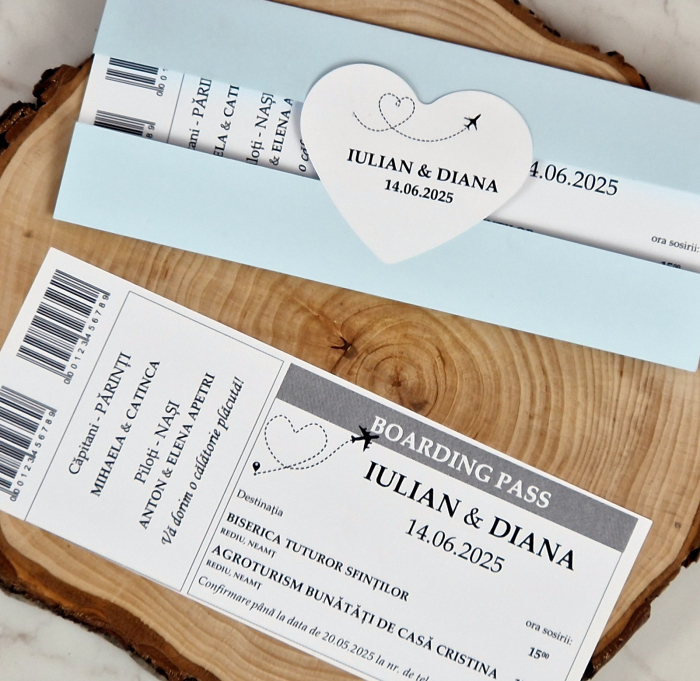 Invitatie BILET de AVION (BLUE Style) [5]