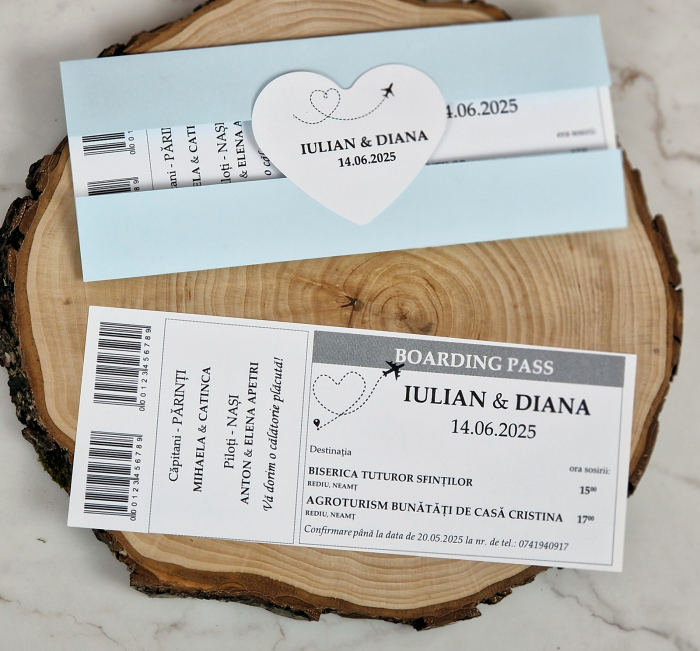 Invitatie BILET de AVION (BLUE Style) [2]
