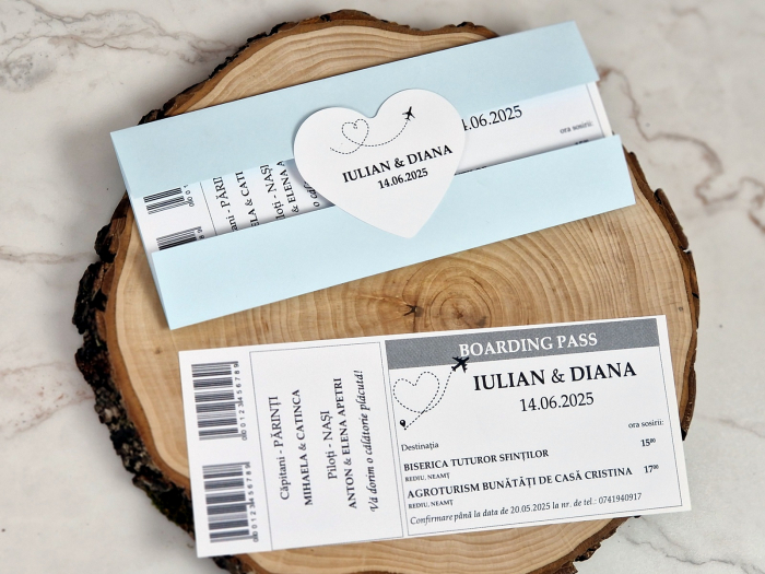 Invitatie BILET de AVION (BLUE Style) [3]