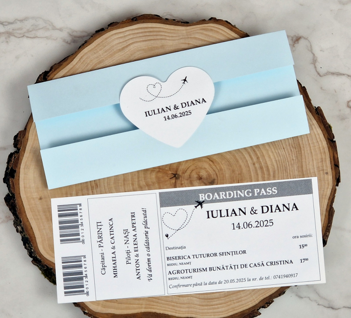 Invitatie BILET de AVION (BLUE Style) [7]