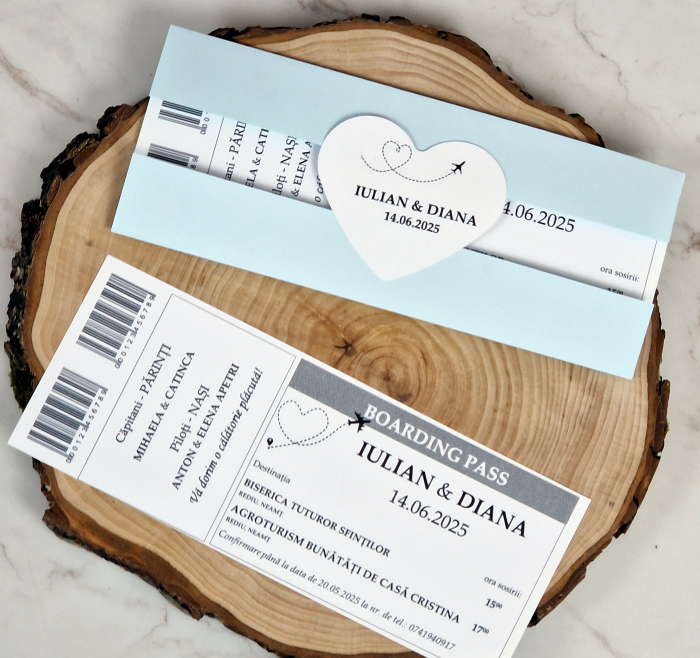 Invitatie BILET de AVION (BLUE Style) [6]