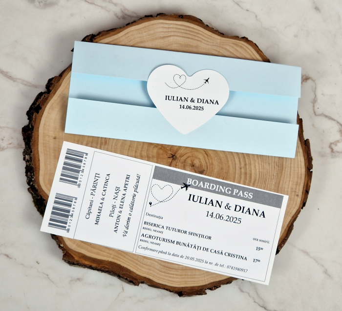Invitatie BILET de AVION (BLUE Style) [8]