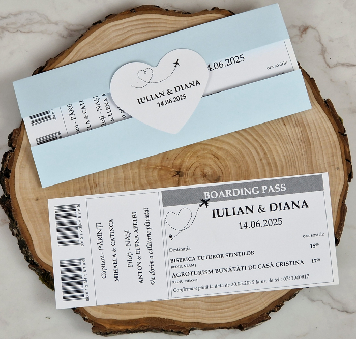 Invitatie BILET de AVION (BLUE Style) [4]