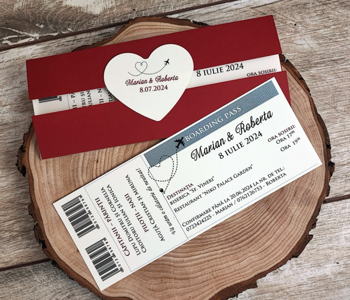 Invitatie BILET de AVION (Red Style) [5]