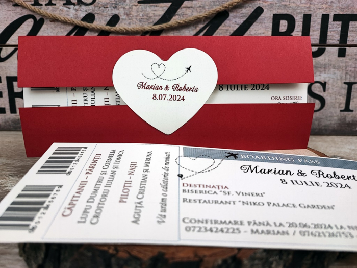 Invitatie BILET de AVION (Red Style) [3]