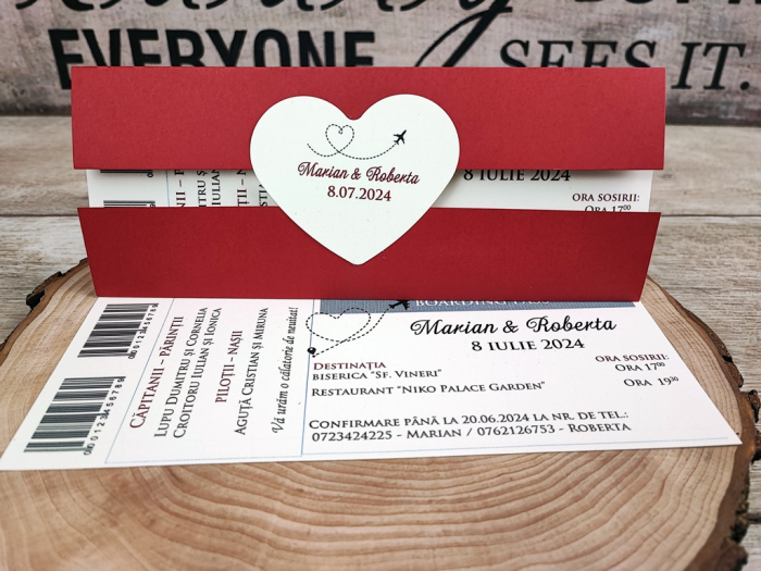 Invitatie BILET de AVION (Red Style) [7]