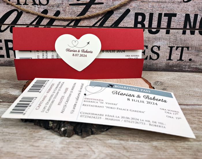 Invitatie BILET de AVION (Red Style) [2]
