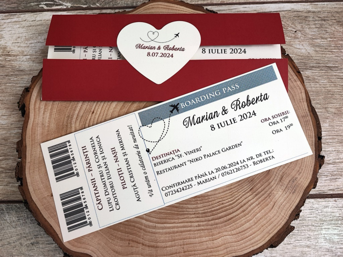 Invitatie BILET de AVION (Red Style) [6]