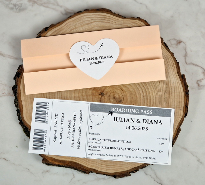 Invitatie BILET de AVION (PEACH Style) [2]