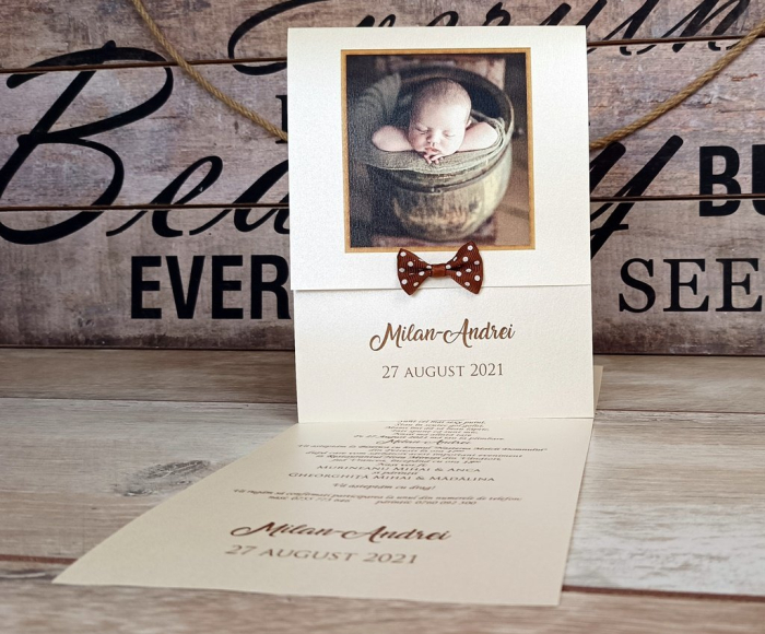 Invitatie botez - (Brown Bow) [4]