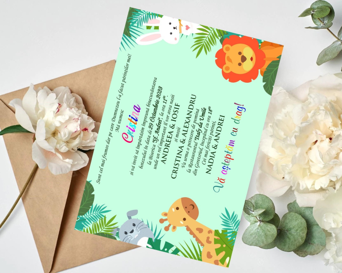Invitatii petrecere copii JUNGLE PARTY [6]