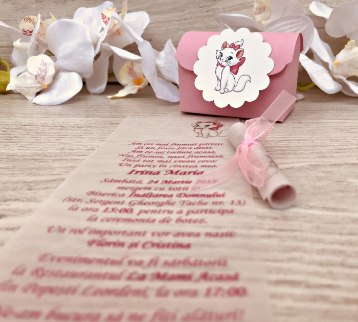 Invitatie botez, model cufar Pisicuta [2]