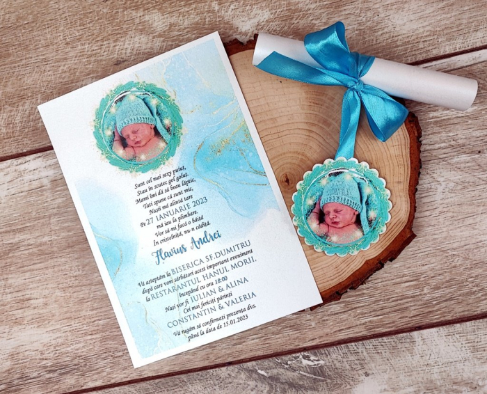 Invitatie botez papirus FOTO [2]