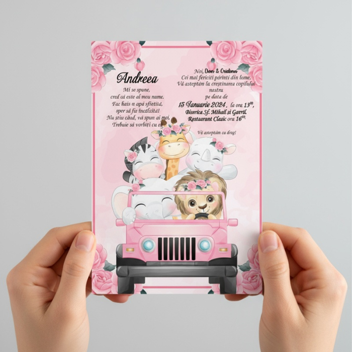 Invitatie botez papirus SAFARI PM174 [4]