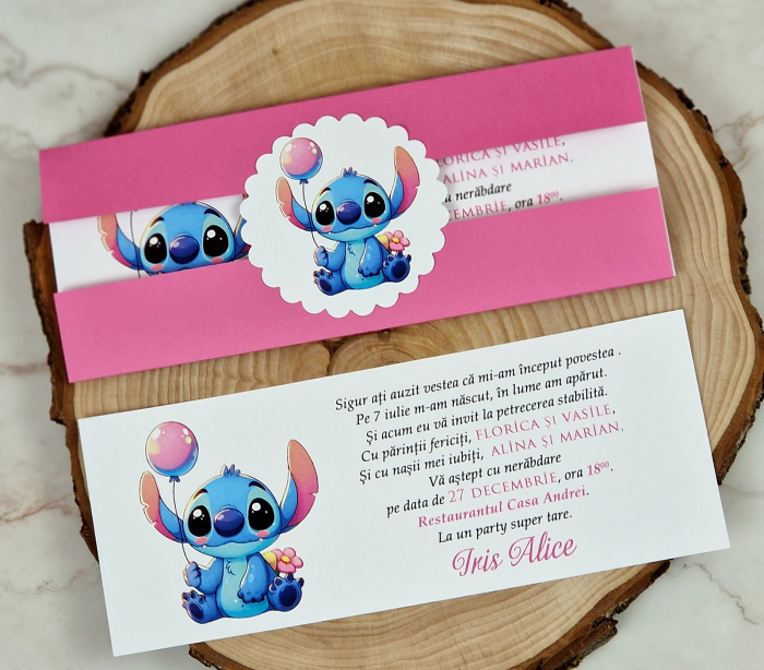 Invitatie botez STITCH (ROZ) [2]