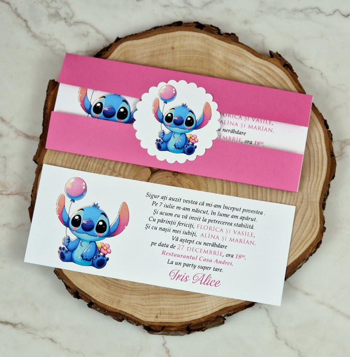 Invitatie botez STITCH (ROZ) [1]