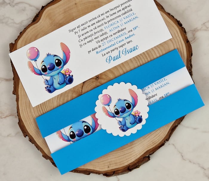 Invitatie botez STITCH (blue) [5]
