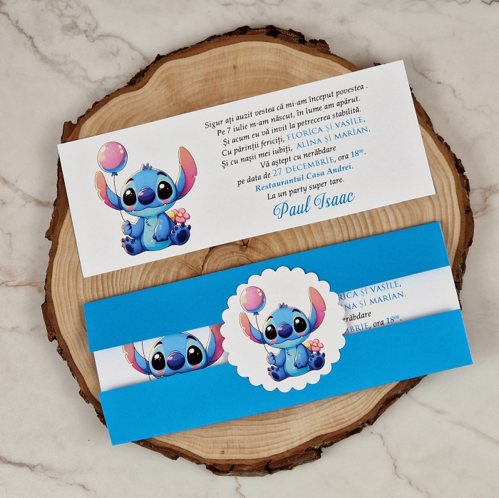Invitatie botez STITCH (blue) [2]