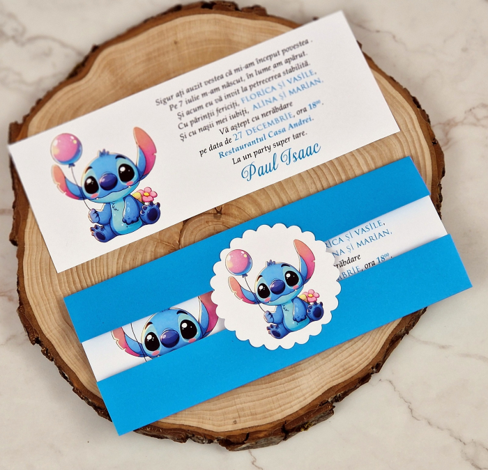 Invitatie botez STITCH (blue) [4]