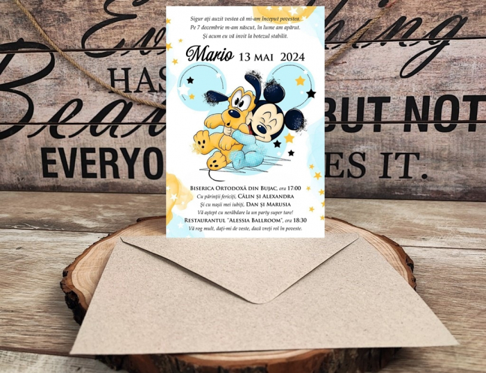 Invitatie botez Mickey & Pluto [3]