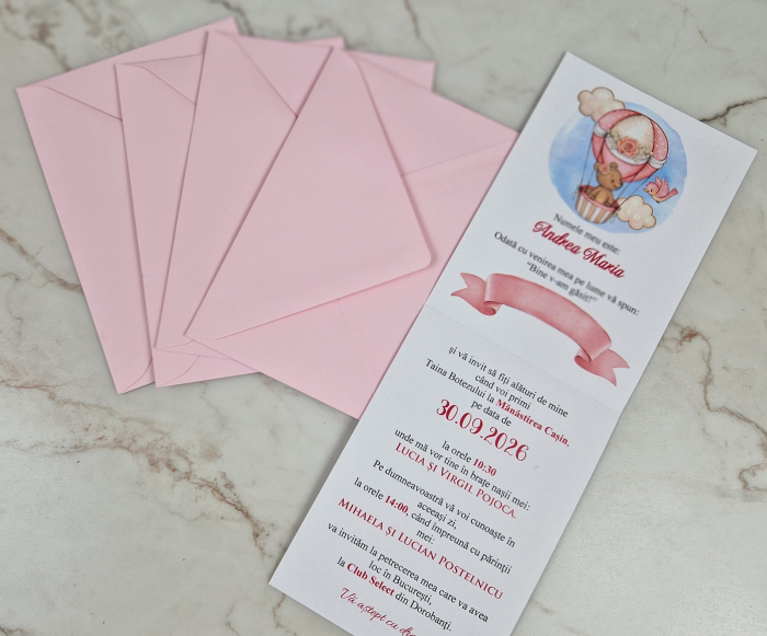 Invitatie botez - URSULET IN BALON [2]