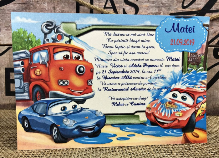 Invitatii zi de nastere CARS (model craft) [5]