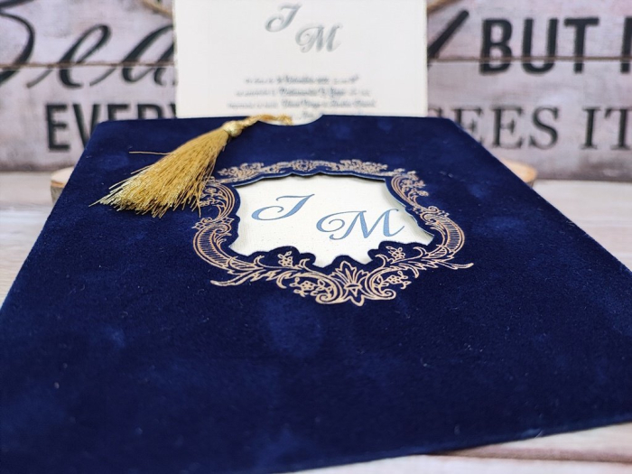 Invitatie catifea royal blue [5]
