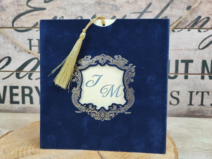 Invitatie catifea royal blue [6]